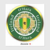 O'Hara Ierse Schild/Celtisch Kruis Persoonlijk Sticker (Vel)