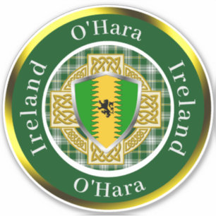 O'Hara Ierse Schild/Celtisch Kruis Persoonlijk Sticker