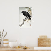 Ohara Koson A Crow en Full Moon Poster (Keuken)