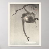 Ohara Koson Aap en Maan Japanse Aziatische Kunst Poster (Voorkant)