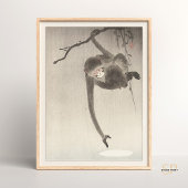 Ohara Koson Aap en Maan Japanse Aziatische Kunst Poster