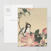 Ohara Koson, Bird and Pink Flowers - Japans Briefkaart (Voorkant / Achterkant)