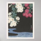 Ohara Koson Chrysanten en Running Water Japan Poster (Voorkant)