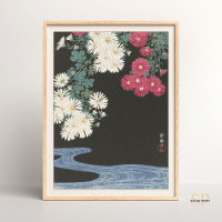 Ohara Koson Chrysanten en Running Water Japan