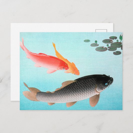 Ohara Koson Common en Golden Carp Poster Briefkaart (Voorkant / Achterkant)