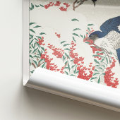 Ohara Koson Flycatchers op Nandina Struik Bird Jap Poster