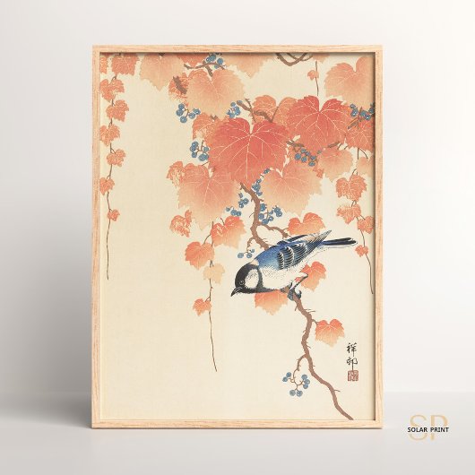 Ohara Koson Grote Tit op Paulownia Tak Japans Poster