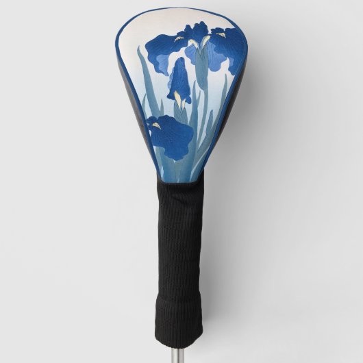 Ohara Koson  Japans Fine Art Blauw Irissen Golfheadcover (Voorkant)