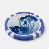 Ohara Koson  Japans Fine Art Blauw Irissen Poker Chips (Enkel)