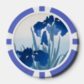 Ohara Koson  Japans Fine Art Blauw Irissen Poker Chips (Voorkant)