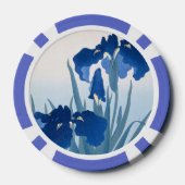 Ohara Koson  Japans Fine Art Blauw Irissen Poker Chips (Achterkant)