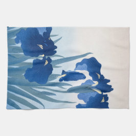 Ohara Koson  Japans Fine Art Blauw Irissen Theedoek