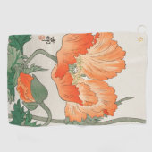 Ohara Koson -  Japans Oranje klaproos Golfhanddoek (Horizontaal)