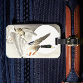 Ohara Koson Japans Twee Eenden Bij Volle Maan Bagagelabel