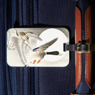 Ohara Koson Japans Twee Eenden Bij Volle Maan Bagagelabel