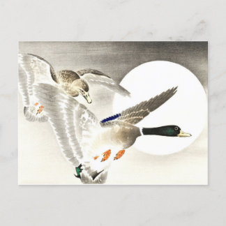 Ohara Koson Japans Twee Eenden Bij Volle Maan Briefkaart