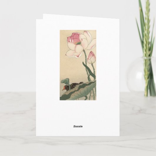 Ohara Koson, Lotus Flower - Japanse kunstdag Kaart (Achterkant)