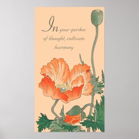 Ohara Koson Prachtige Japanse papaver CC0811 Quote Poster (Voorkant)