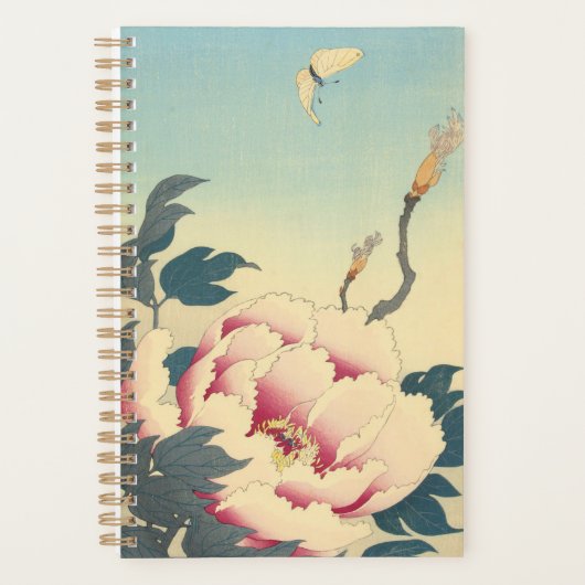 Ohara Koson, roze volken - Japanse fijne kunst Planner (Voorkant)