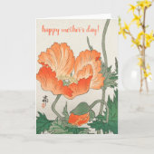 Ohara Koson  Sinaasappel Poppy Moederdag Kaart