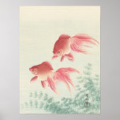 Ohara Koson Twee goudvissen en waterwiet Japans Poster (Voorkant)