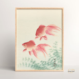 Ohara Koson Twee goudvissen en waterwiet Japans Poster