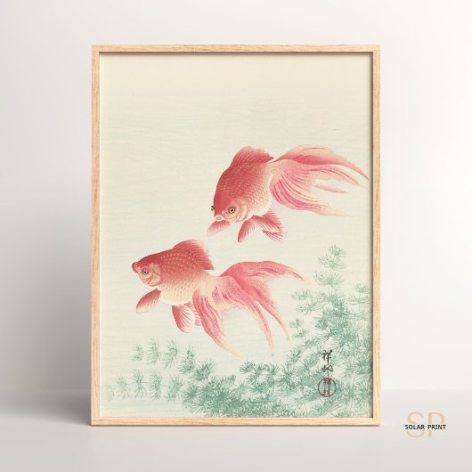 Ohara Koson Twee goudvissen en waterwiet Japans Poster