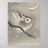 Ohara Koson Uil Onder Halve Maan Poster (Voorkant)
