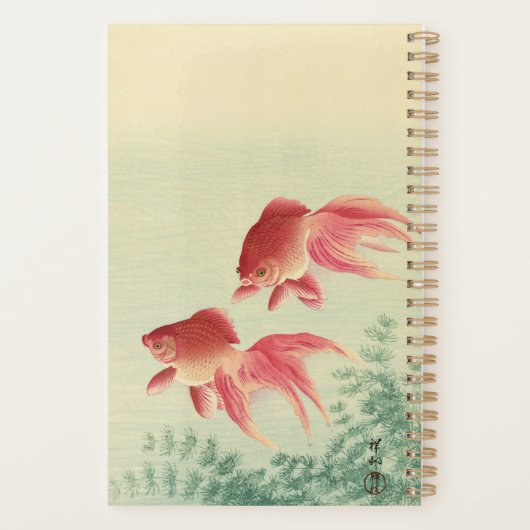 Ohara Koson, Veiltail Goldfish - Japanse fijne kun Planner (Achterkant)
