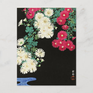 Ohara Koson's beroemde schilderij, Chrysanthemums Briefkaart