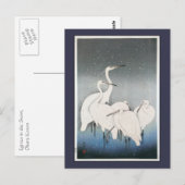 Ohara Koson's Vintage Egrets in de sneeuw Briefkaart (Voorkant / Achterkant)