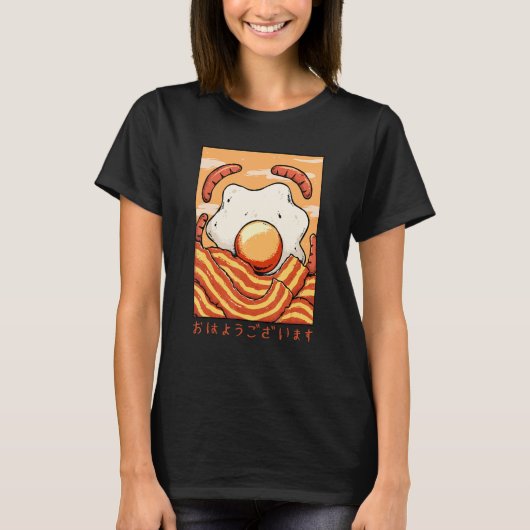 Ohayo Egg Bacon Sausage Hotdog Breakfast Food Baco T-shirt (Voorkant)