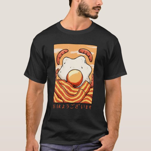 Ohayo Egg Bacon Sausage Hotdog Breakfast Food Baco T-shirt (Voorkant)