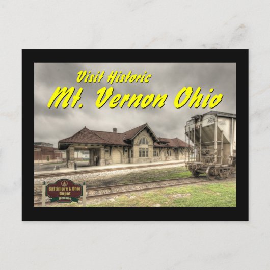 OHCA102.B&O Railroad Depot - Mt Vernon Oh. Briefkaart (Voorkant)