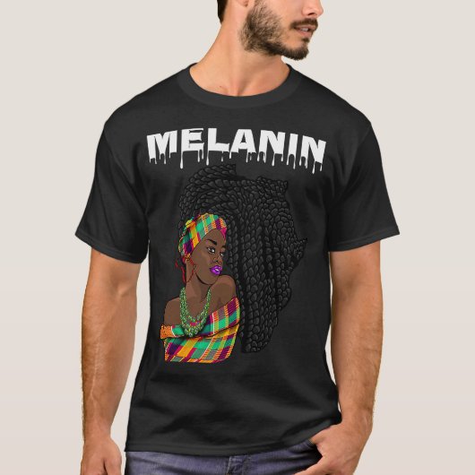 Oheneba Drippin Melanin Black Queen Pride Africa T-shirt (Voorkant)