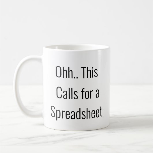 Ohh Dit Roept Om Een Spreadsheet, Spreadsheet Koni Koffiemok (Links)