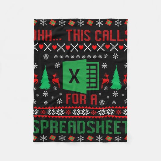 Ohh...dit vraagt om een Kerstspreadsheet  Fleece Deken (Voorkant)