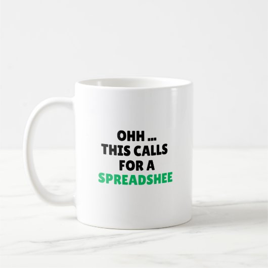 Ohh dit vraagt om een spreadsheet, grappige accoun koffiemok (Links)