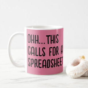 Ohh dit vraagt om een spreadsheet, grappige accoun koffiemok