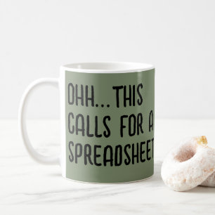 Ohh dit vraagt om een Spreadsheet, Grappige Accoun Koffiemok