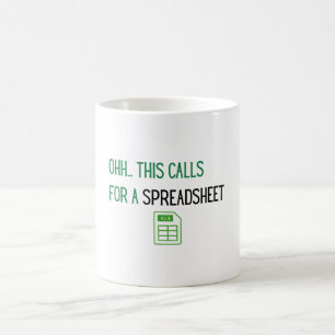 Ohh dit vraagt om een Spreadsheet Koffiemok