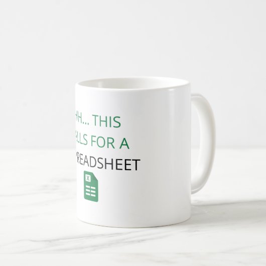 Ohh dit vraagt om een Spreadsheet Koffiemok (Voorkant rechts)