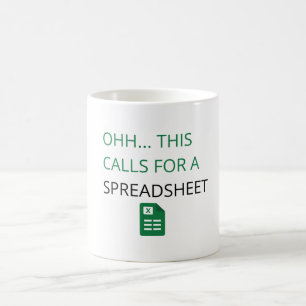 Ohh dit vraagt om een Spreadsheet Koffiemok