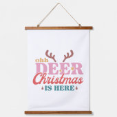 Ohh Herten Kerstmis is hier | Kerstmis Hangend Wandkleed (Voorkant)