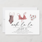 Ohh La La Lingerie Vrijgezellenfeest Kaart (Voorkant)