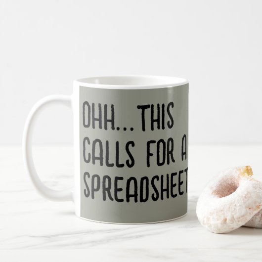 Ohh this calls for a Spreadsheet, Funny Accountant Koffiemok (Met donut)