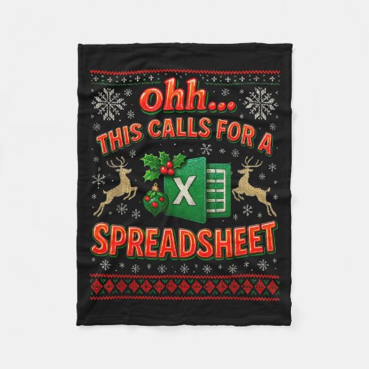 Ohh This Calls For A Spreadsheet Funny Holiday Quo Fleece Deken (Voorkant)