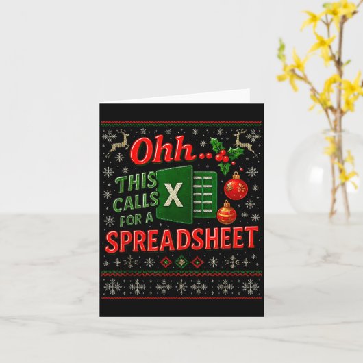 Ohh This Calls For A Spreadsheet Funny Holiday Quo Kaart (Gele Bloem)