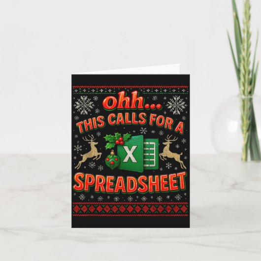 Ohh This Calls For A Spreadsheet Funny Holiday Quo Kaart (Voorkant)