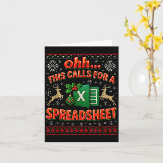Ohh This Calls For A Spreadsheet Funny Holiday Quo Kaart (Gele Bloem)